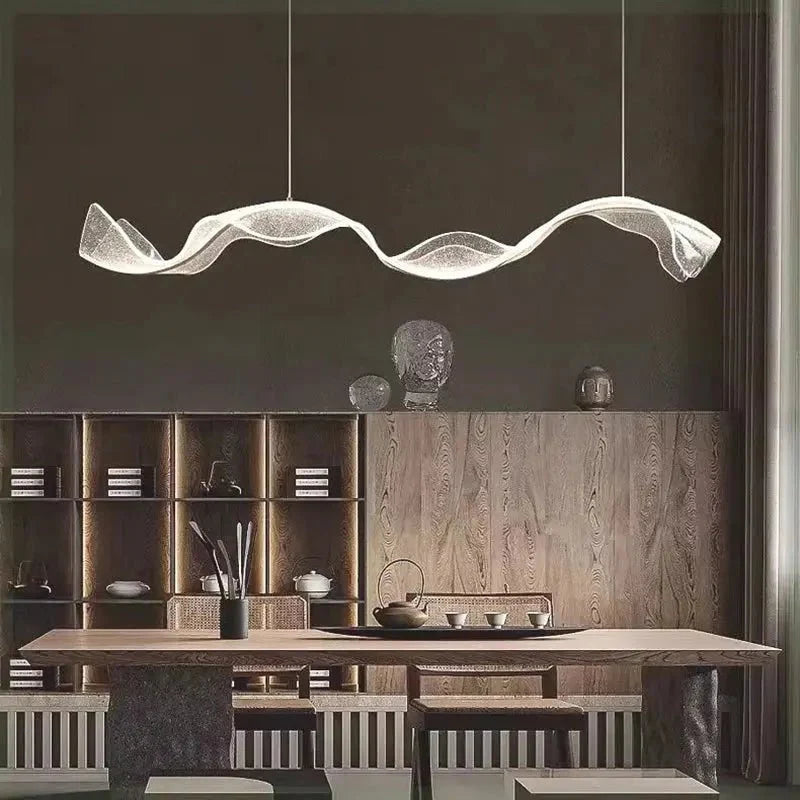 Modern Ocean Wave Pendant Chandelier for Kitchen - Gold38.52” (100 cm)Remote Control (Dimmable)Joyfuzzy
