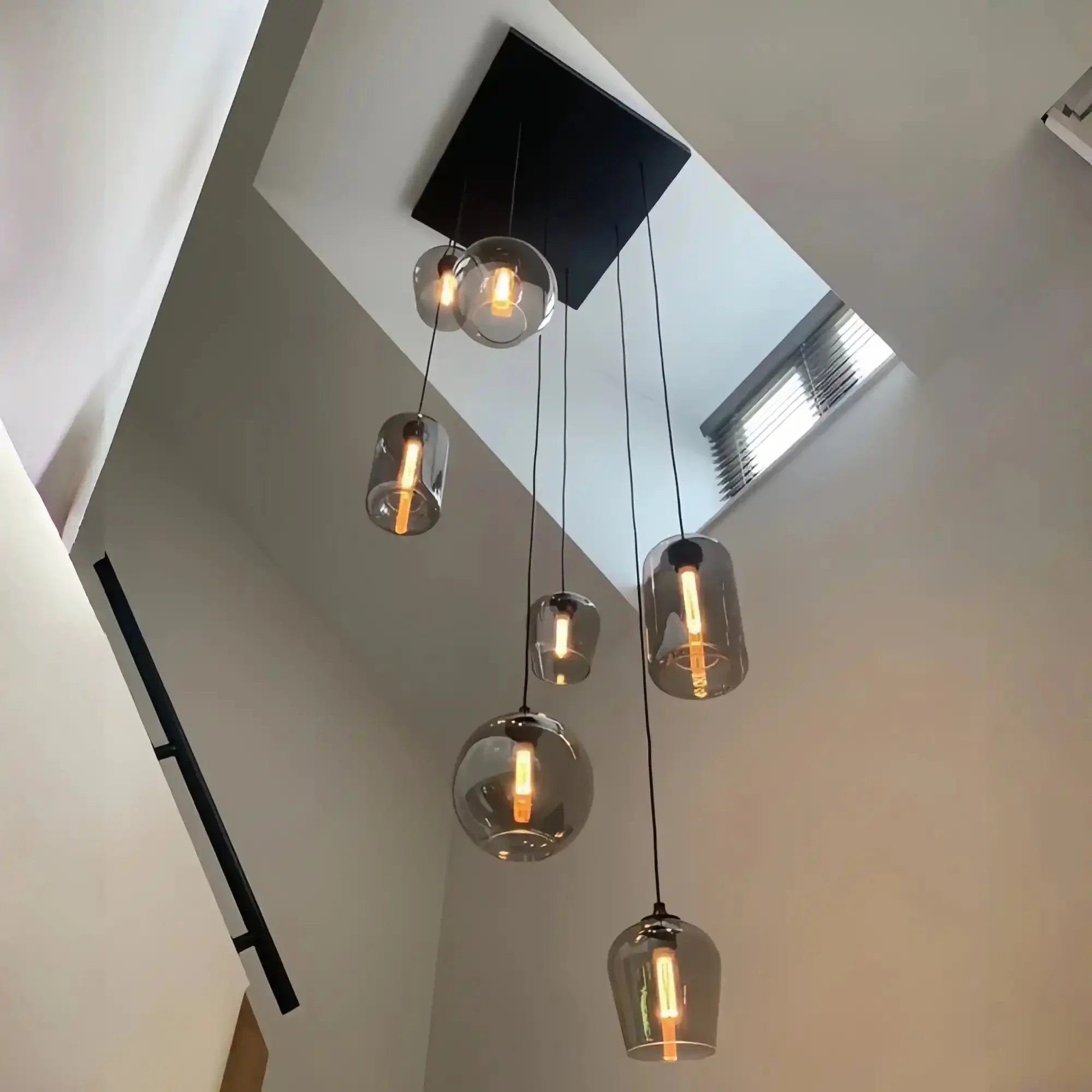 Modern Pendant Fixture light For 2 Story Foyer /Enterway /Staircase - Joyfuzzy