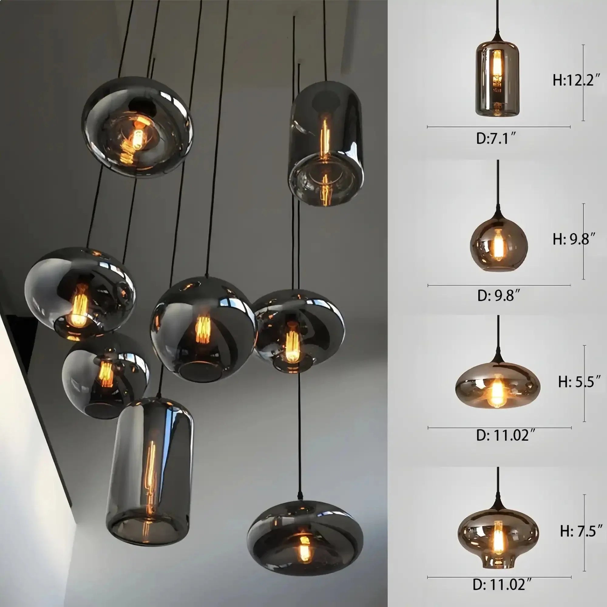 Modern Pendant Fixture light For 2 Story Foyer /Enterway /Staircase - Joyfuzzy