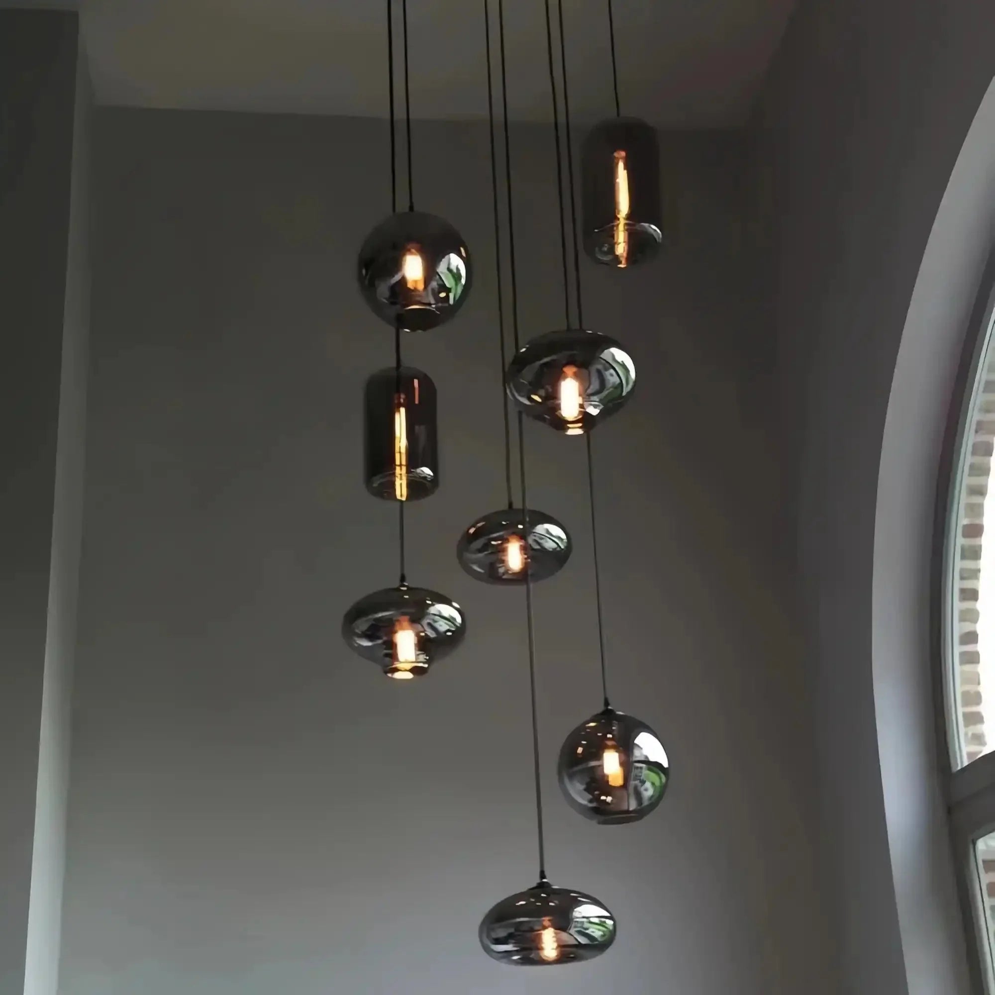 Modern Pendant Fixture light For 2 Story Foyer /Enterway /Staircase - Joyfuzzy