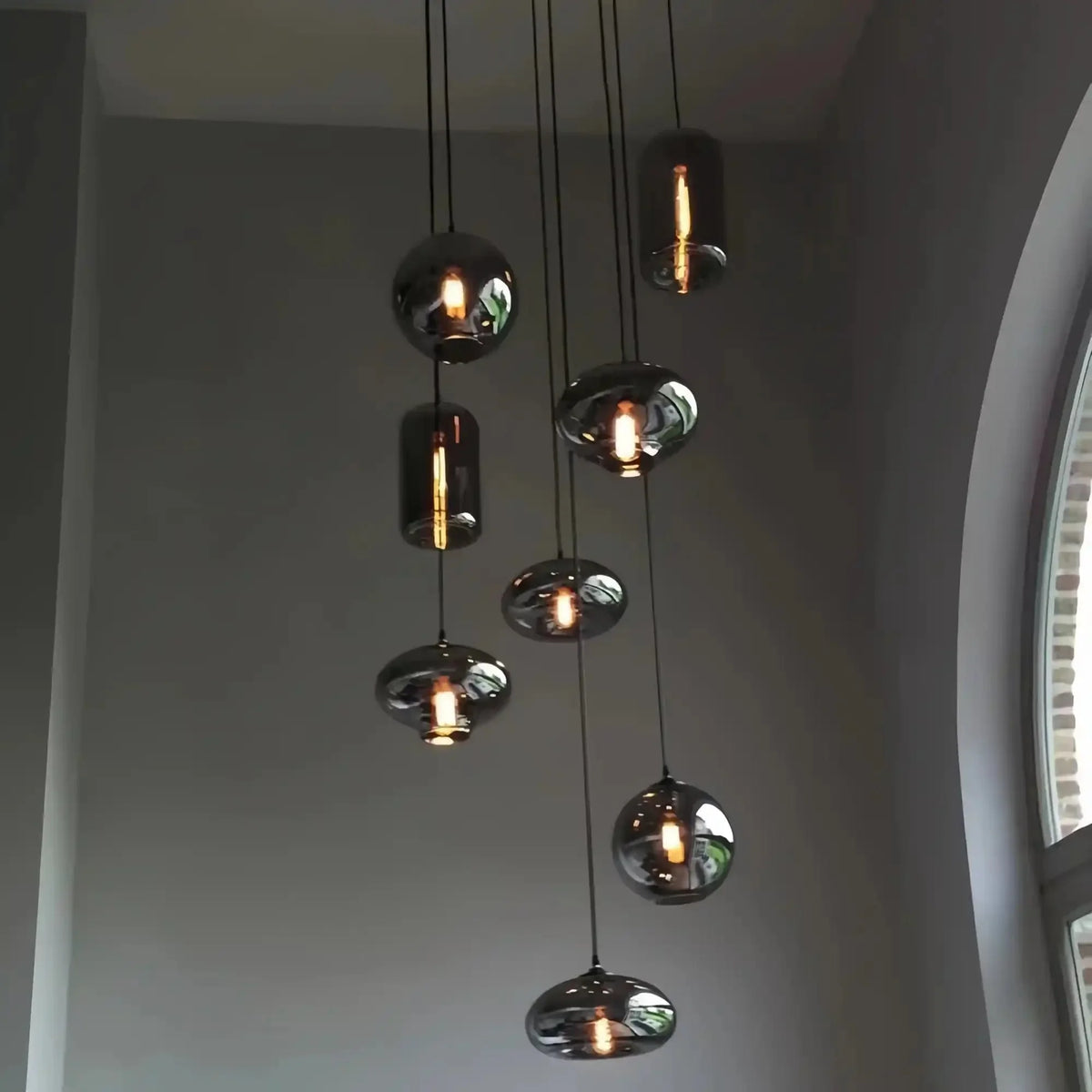 Modern Pendant Fixture light For 2 Story Foyer /Enterway /Staircase - Joyfuzzy