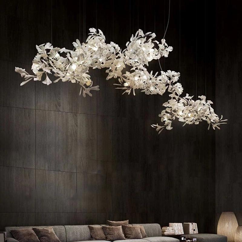 Modern Porcelain Ginkgo Branch Chandelier - 60"LJoyfuzzy