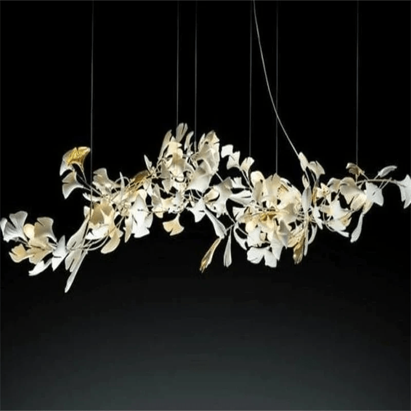 Modern Porcelain Ginkgo Branch Chandelier - 60"LJoyfuzzy
