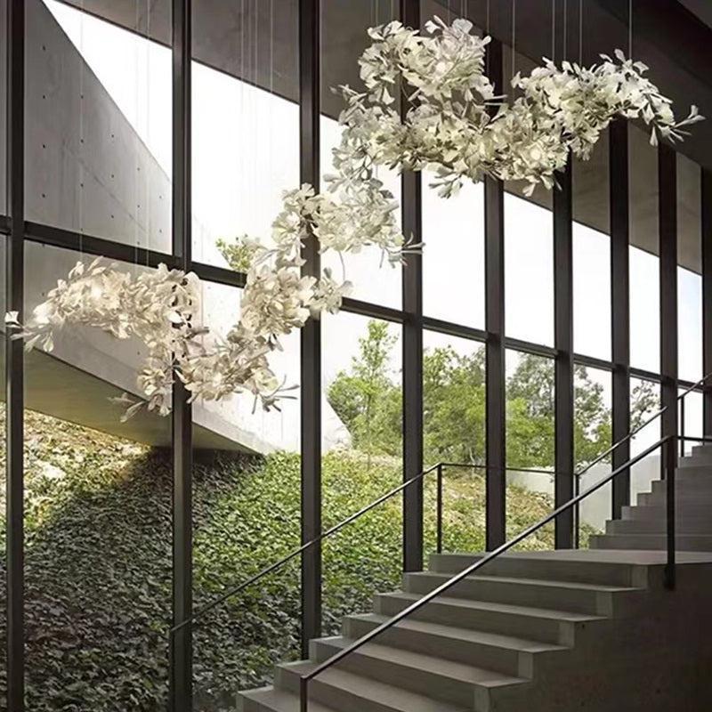 Modern Porcelain Ginkgo Branch Chandelier - 78.8"LJoyfuzzy