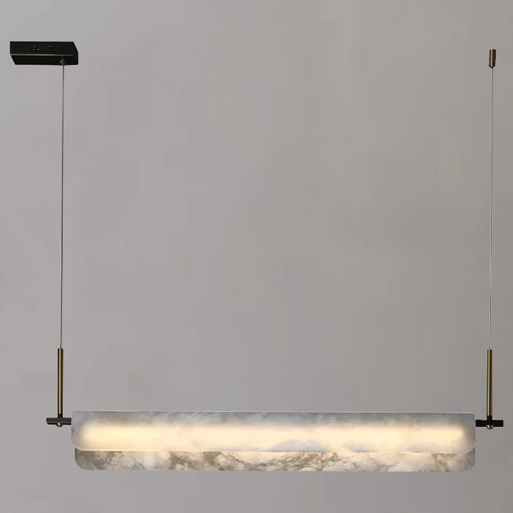 Modern Real Alabaster Chandelier, Linear Chandelier Over Dining Room - Joyfuzzy