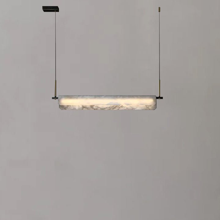 Modern Real Alabaster Chandelier, Linear Chandelier Over Dining Room - Joyfuzzy