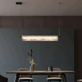 Modern Real Alabaster Chandelier, Linear Chandelier Over Dining Room - Joyfuzzy