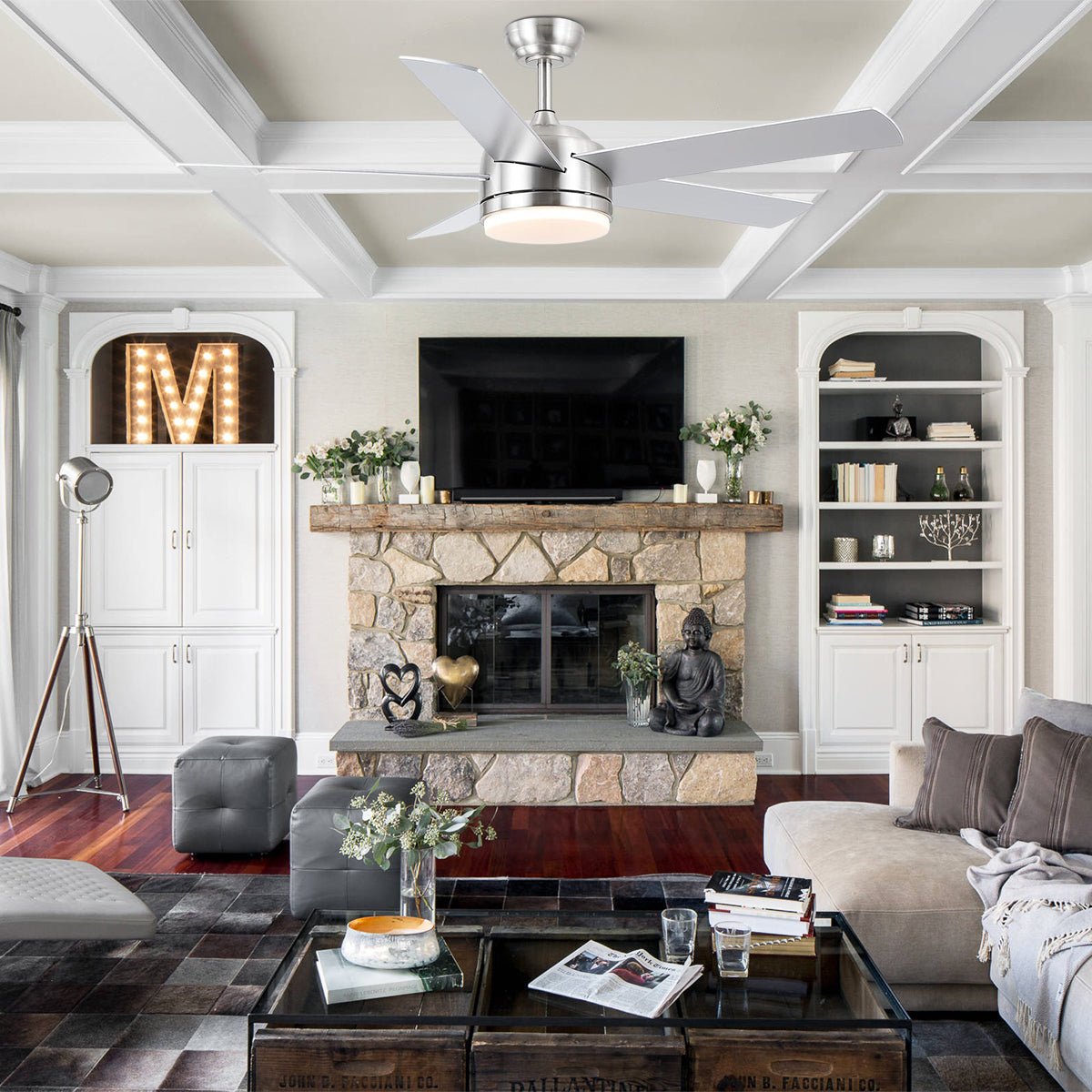 Modern Recessed Ceiling Fan Light - Joyfuzzy
