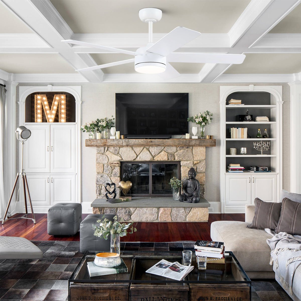 Modern Recessed Ceiling Fan Light - Joyfuzzy