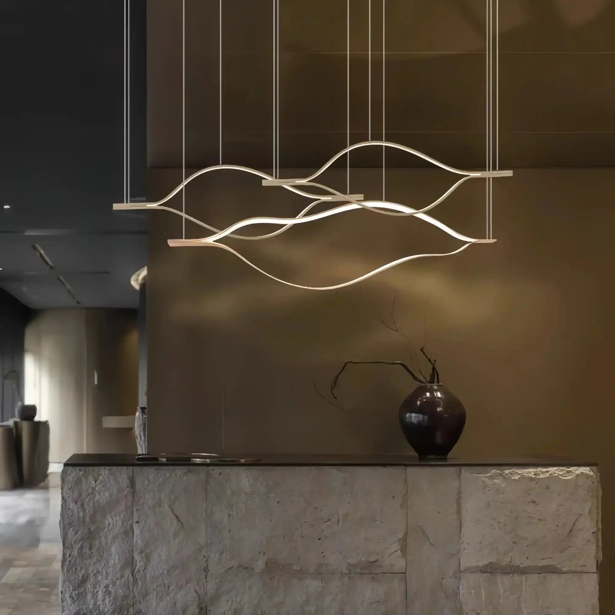 Modern Simple Aluminum Waving Chandelier - Joyfuzzy