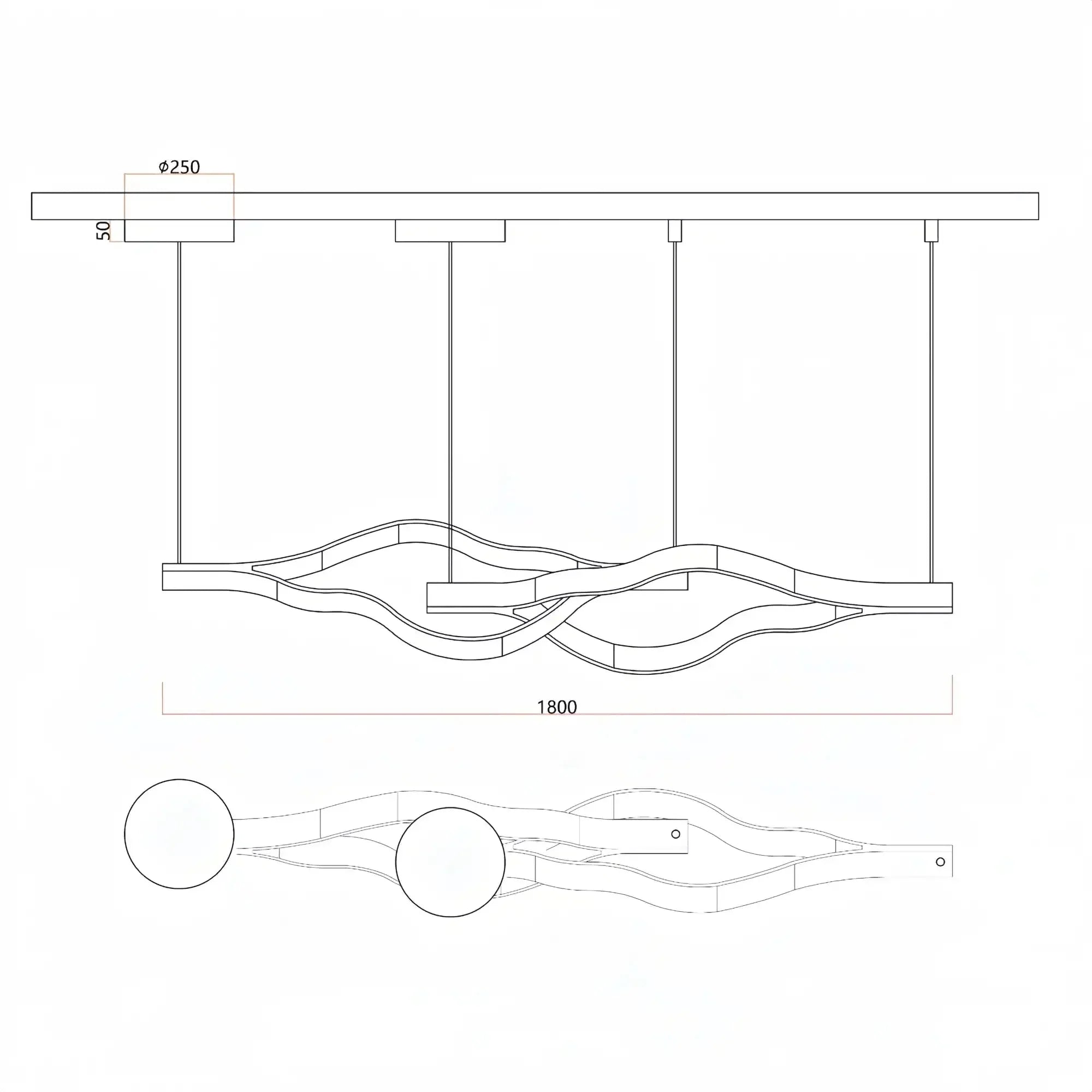 Modern Simple Aluminum Waving Chandelier - Joyfuzzy