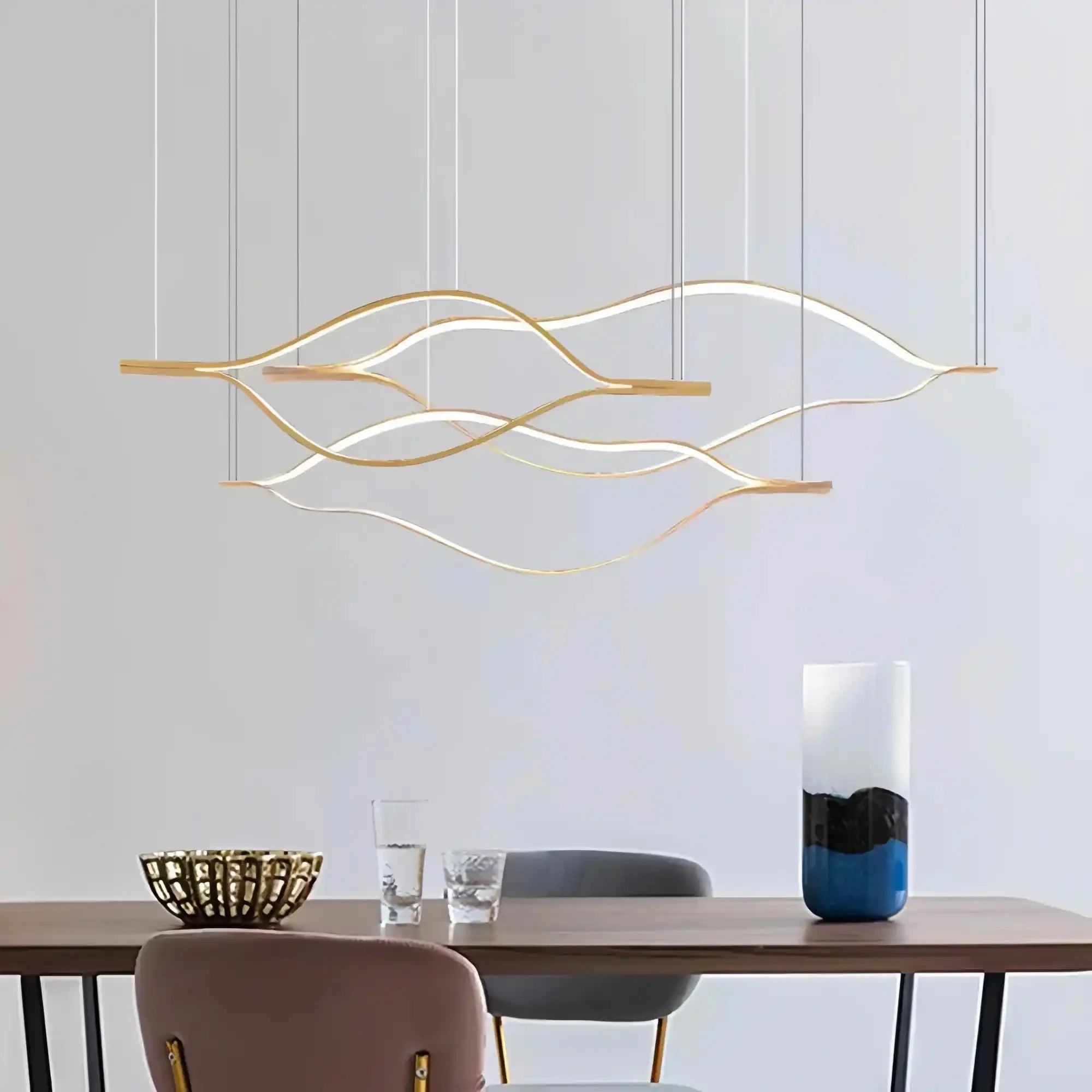 Modern Simple Aluminum Waving Chandelier - Joyfuzzy