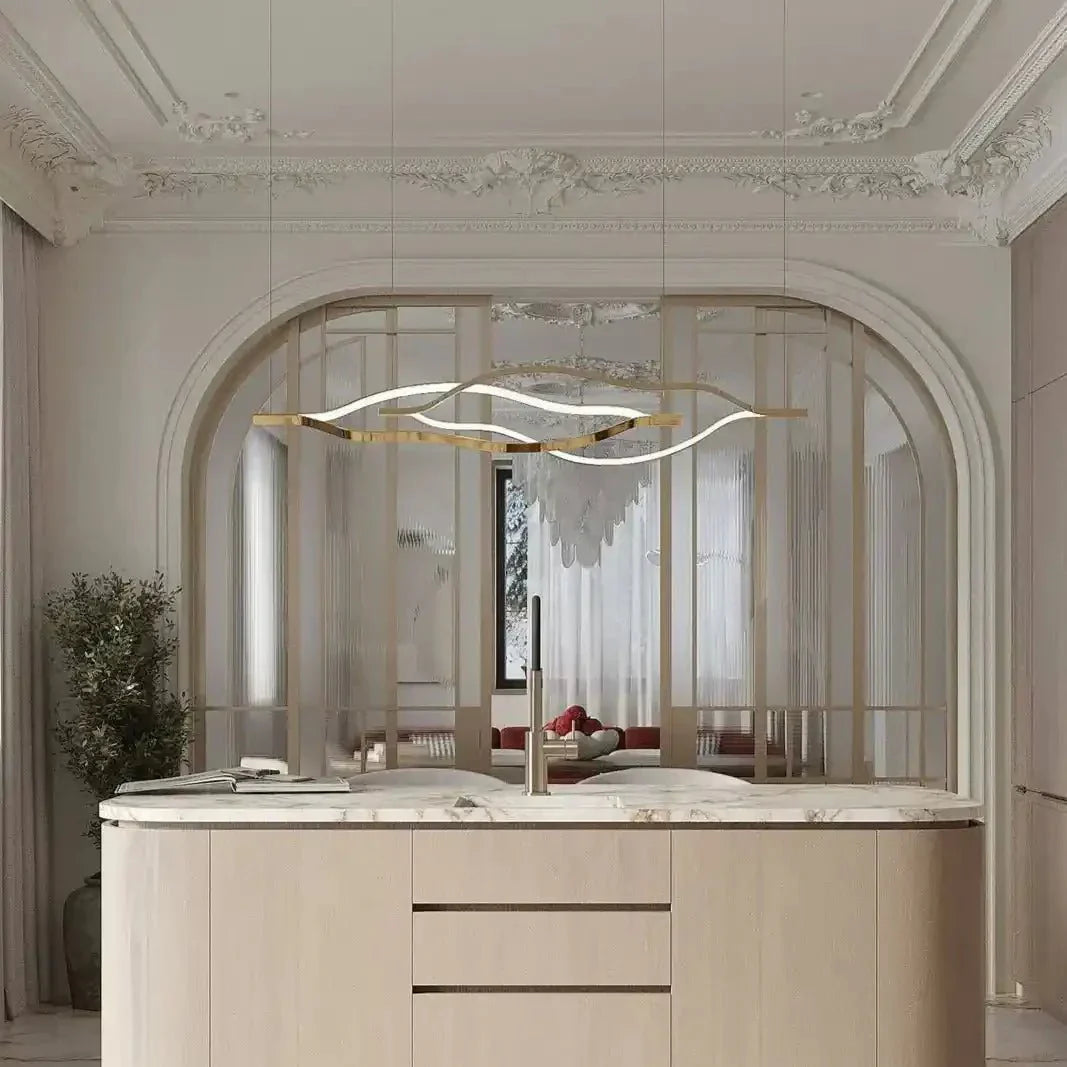 Modern Simple Aluminum Waving Chandelier - Joyfuzzy