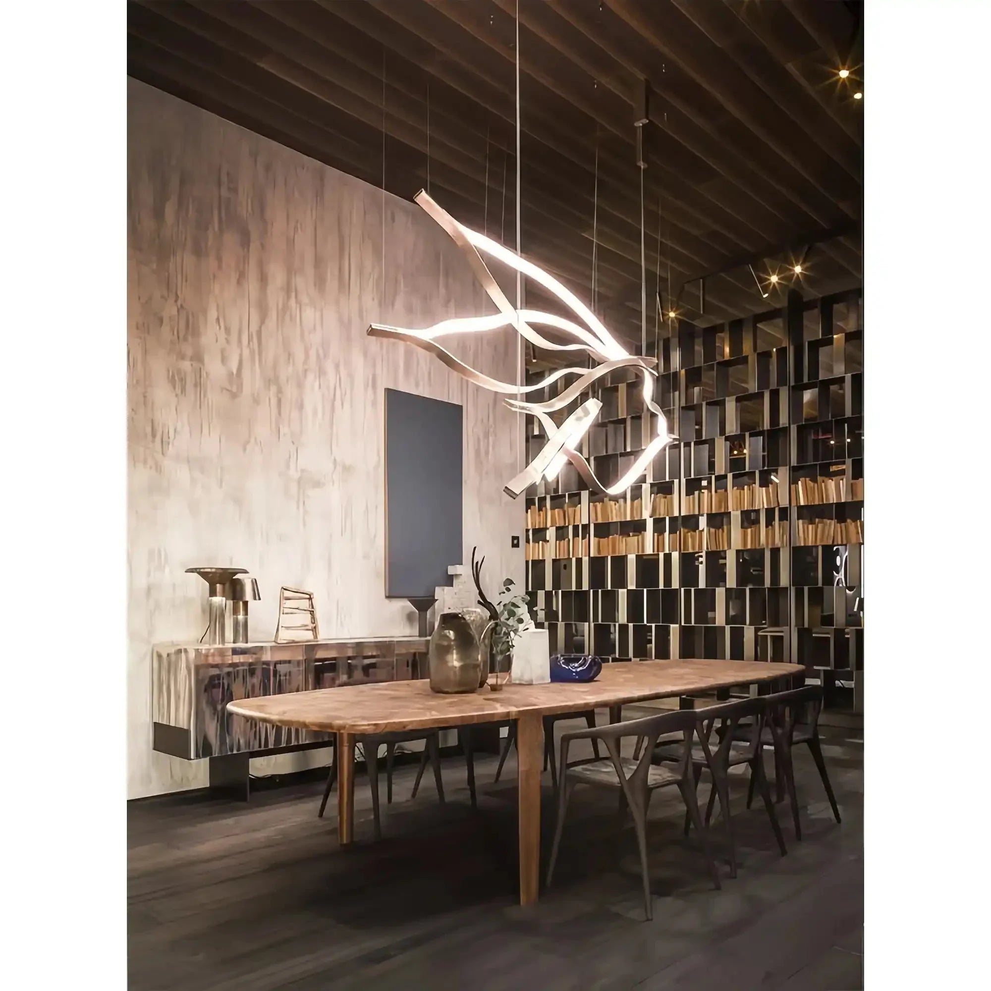 Modern Simple Aluminum Waving Chandelier - Joyfuzzy