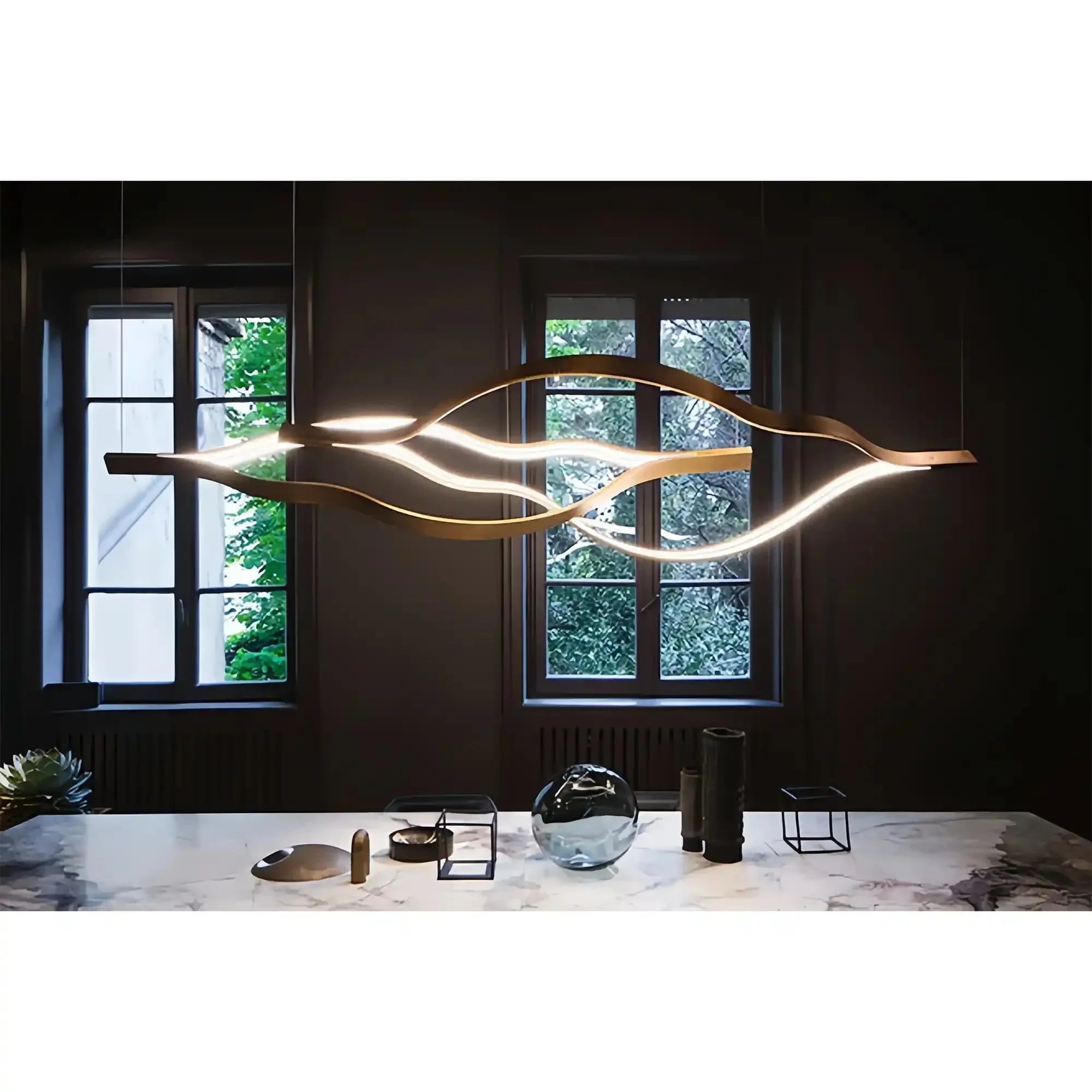 Modern Simple Aluminum Waving Chandelier - Joyfuzzy