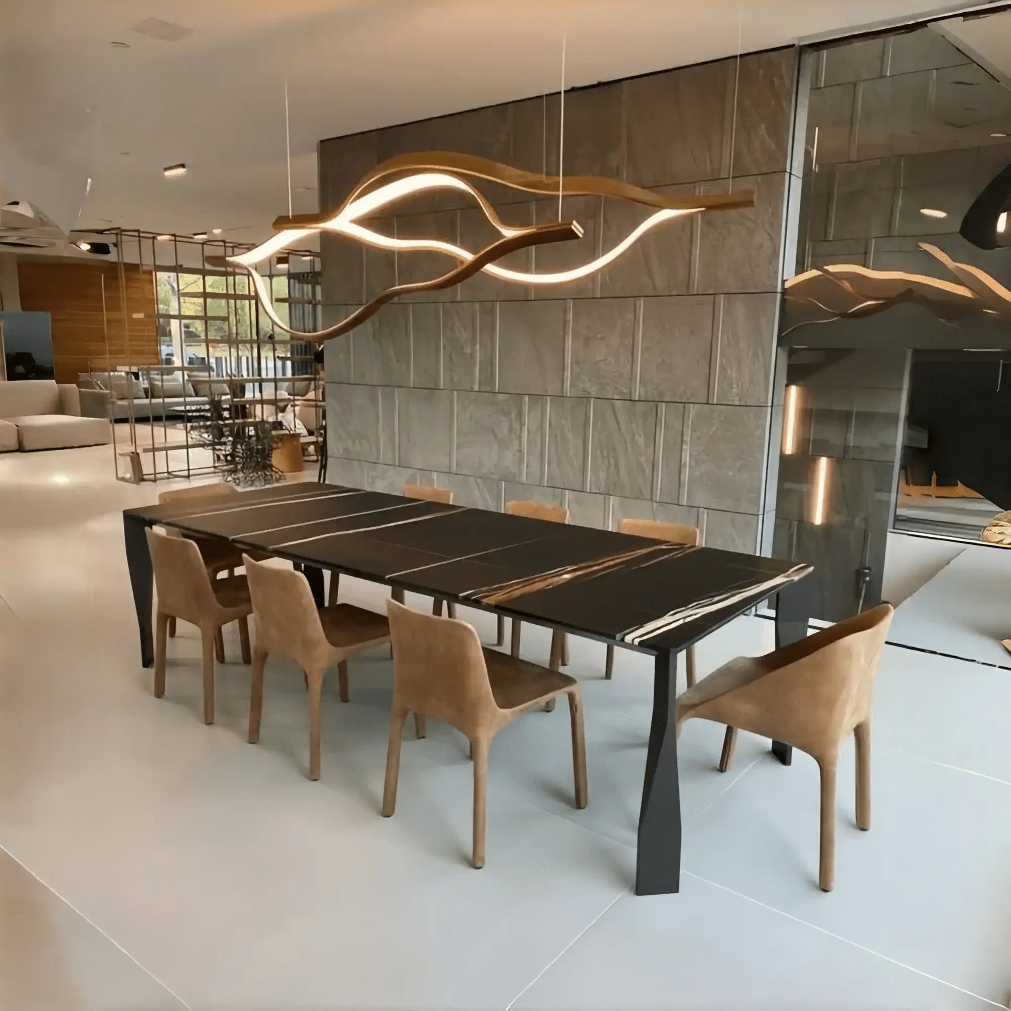 Modern Simple Aluminum Waving Chandelier - Joyfuzzy