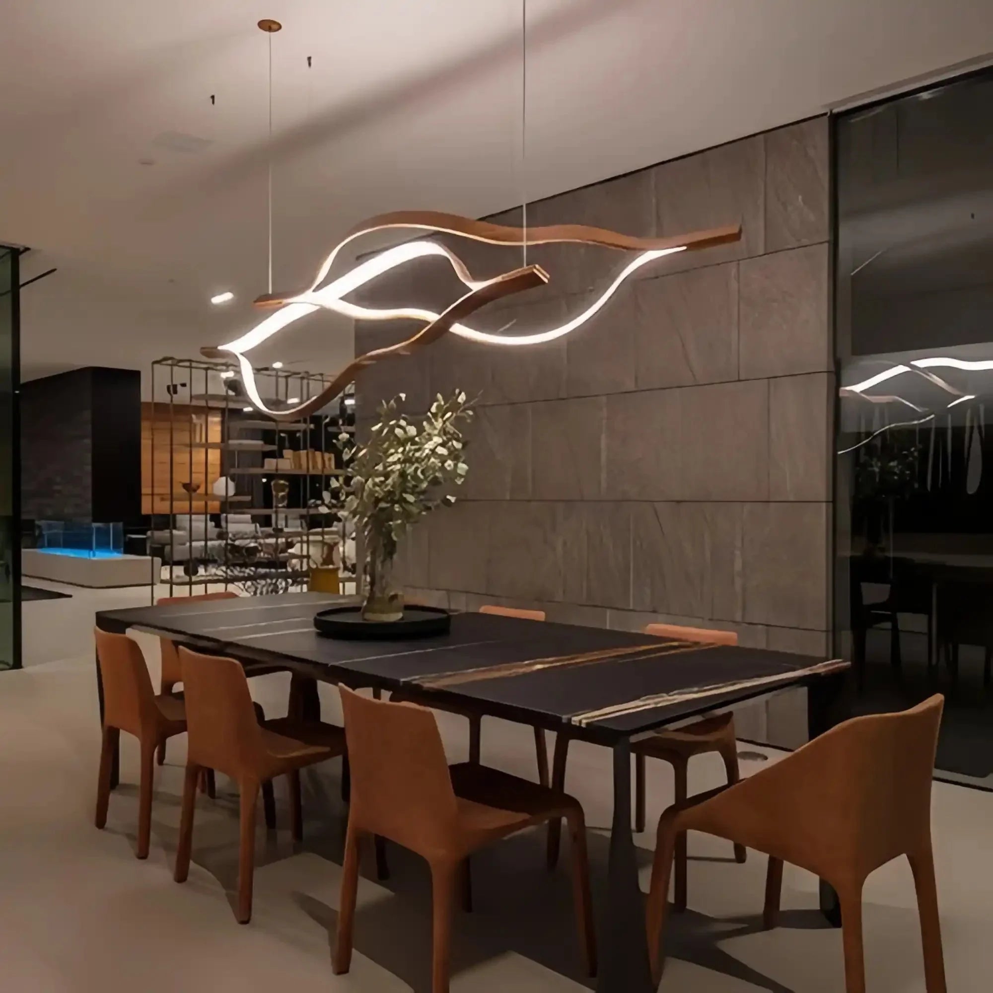 Modern Simple Aluminum Waving Chandelier - Joyfuzzy