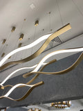 Modern Simple Brass Waving Chandelier for Living/Dining Room/Kitchen Island - L31.5