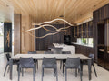 Modern Simple Brass Waving Chandelier for Living/Dining Room/Kitchen Island - L31.5