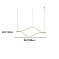 Modern Simple Brass Waving Chandelier for Living/Dining Room/Kitchen Island - L31.5