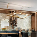 Modern Simple Brass Waving Chandelier for Living/Dining Room/Kitchen Island - L31.5