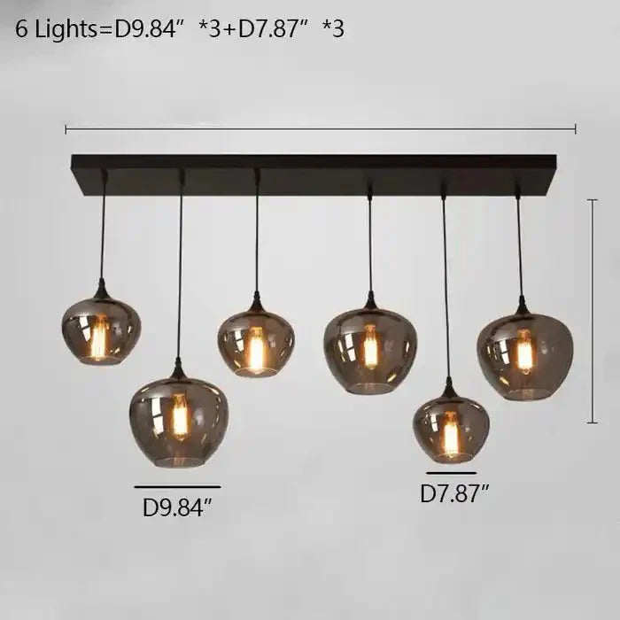 Modern Smoke Gray Glass Lamp Designer Chandelier - Joyfuzzy