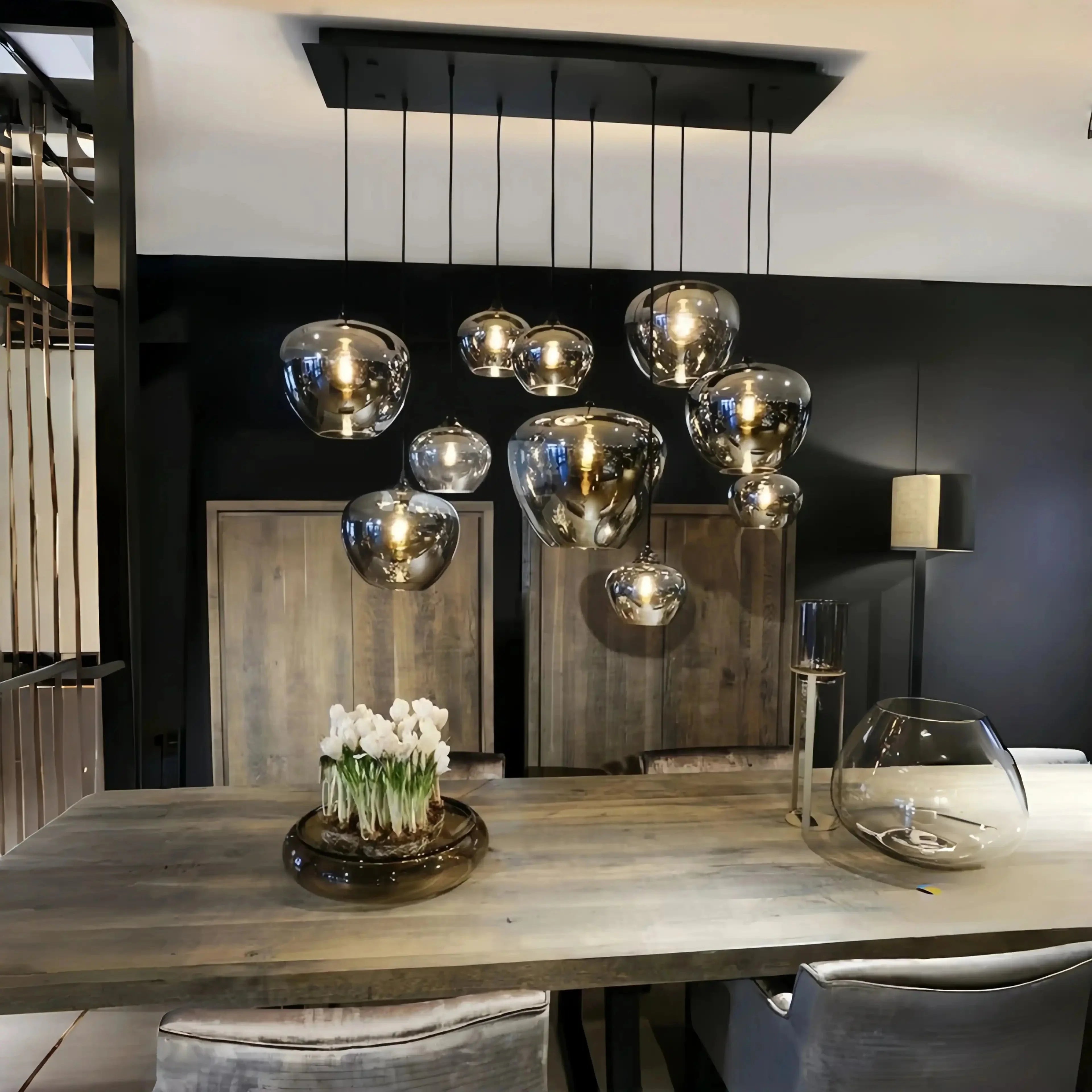 Modern Smoke Gray Glass Lamp Designer Chandelier - Joyfuzzy
