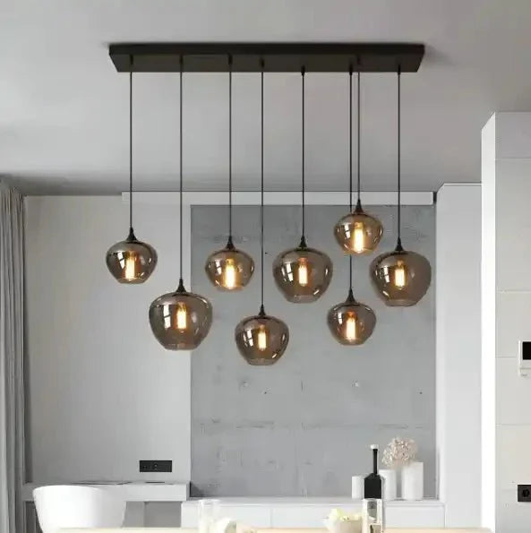Modern Smoke Gray Glass Lamp Designer Chandelier - Joyfuzzy