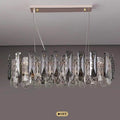 Modern Smoky Gray Crystal Chandelier Gleamy Light Fixture for Living/Dining Room/ Bedroom/ Home Office - Round D39.37