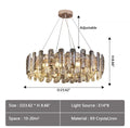 Modern Smoky Gray Crystal Chandelier Gleamy Light Fixture for Living/Dining Room/ Bedroom/ Home Office - Round D39.37