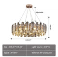 Modern Smoky Gray Crystal Chandelier Gleamy Light Fixture for Living/Dining Room/ Bedroom/ Home Office - Round D39.37