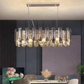 Modern Smoky Gray Crystal Chandelier Gleamy Light Fixture for Living/Dining Room/ Bedroom/ Home Office - Rectangle L31.5