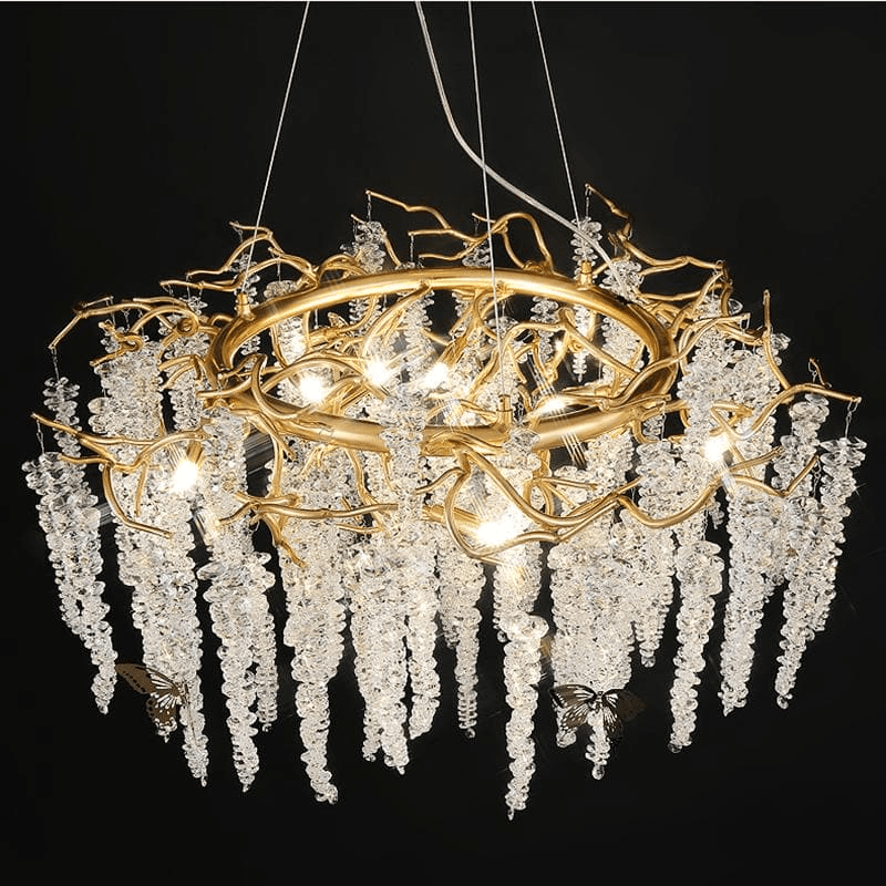 Modern Snowflake Crystal Branch Chandelier - 24" WJoyfuzzy
