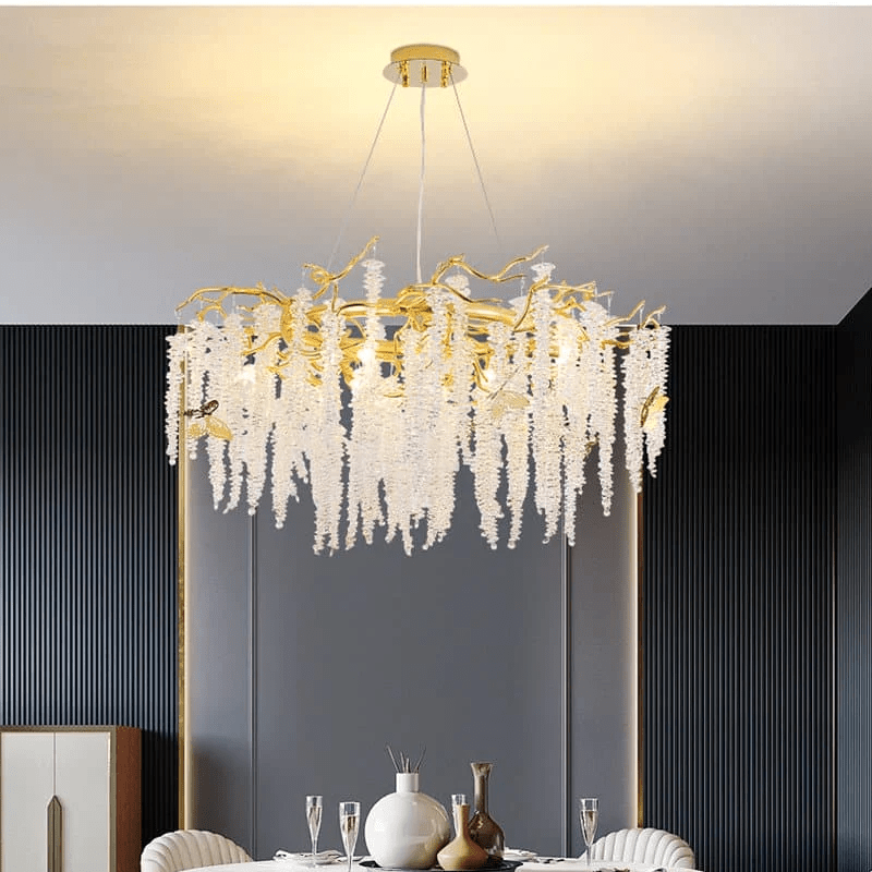 Modern Snowflake Crystal Branch Chandelier - 24" WJoyfuzzy