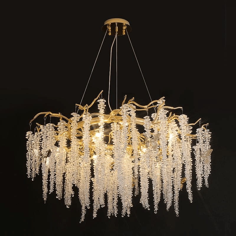 Modern Snowflake Crystal Branch Chandelier - 24" WJoyfuzzy