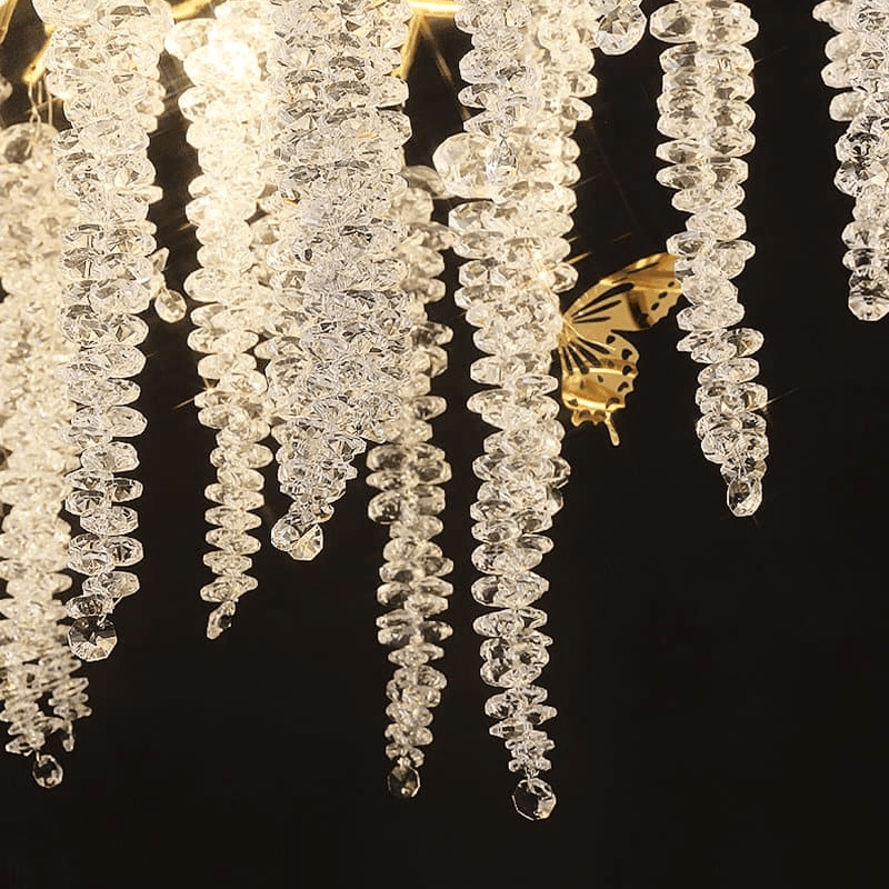 Modern Snowflake Crystal Branch Chandelier - 24" WJoyfuzzy