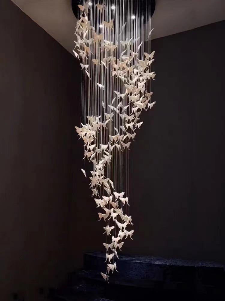 Modern Spiral Staircase Chandelier Ceiling Light Fixture for High Ceiling Living room/ Entryway - D 23.6" * H 118"Warm LightJoyfuzzy