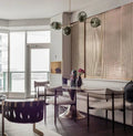 Modern Sputnik Smoky Gray/Amber Glass Branch Chandelier for Kitchen Island/Dining Room - 5 Globes/W64.2