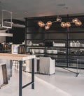 Modern Sputnik Smoky Gray/Amber Glass Branch Chandelier for Kitchen Island/Dining Room - 9 Globes/W79.9