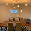 Modern Sputnik Smoky Gray/Amber Glass Branch Chandelier for Kitchen Island/Dining Room - 7 Globes/W79.9