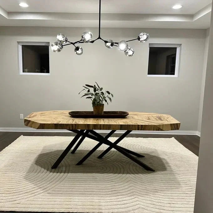 Modern Sputnik Smoky Gray/Amber Glass Branch Chandelier for Kitchen Island/Dining Room - 8 Globes/W89.76"*D33.07"*H22.8"Brass Finish/Clear GlassWarm LightJoyfuzzy