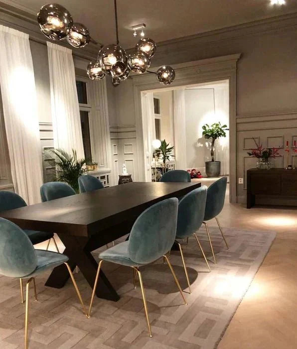 Modern Sputnik Smoky Gray/Amber Glass Branch Chandelier for Kitchen Island/Dining Room - 8 Globes/W89.76"*D33.07"*H22.8"Brass Finish/Clear GlassWarm LightJoyfuzzy