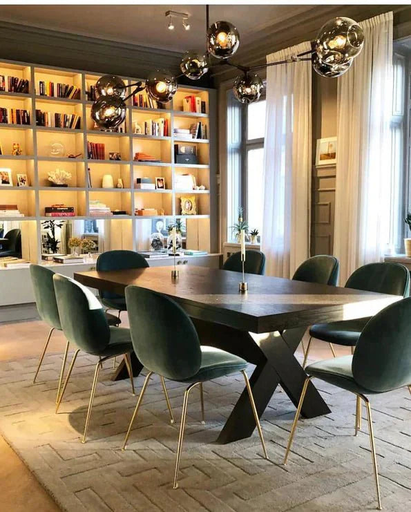 Modern Sputnik Smoky Gray/Amber Glass Branch Chandelier for Kitchen Island/Dining Room - 8 Globes/W89.76"*D33.07"*H22.8"Brass Finish/Clear GlassWarm LightJoyfuzzy