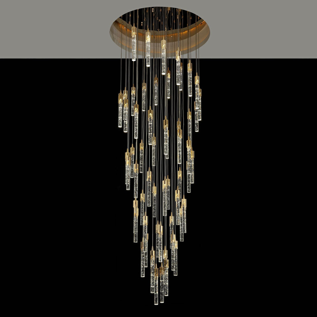 Modern Stair Light Foyer Staircase Hall Ceiling Lamps Spiral Stair Chandelier Crystal Droplight Luxury Hall Decoration Lights - 18 lights / D15.7"*H118.1"RoundWarm LightJoyfuzzy