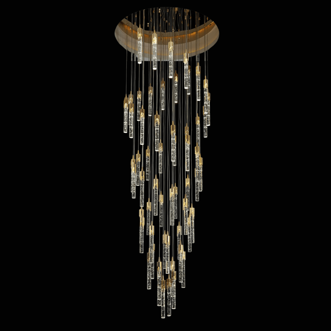 Modern Stair Light Foyer Staircase Hall Ceiling Lamps Spiral Stair Chandelier Crystal Droplight Luxury Hall Decoration Lights - 18 lights / D15.7"*H118.1"RoundWarm LightJoyfuzzy