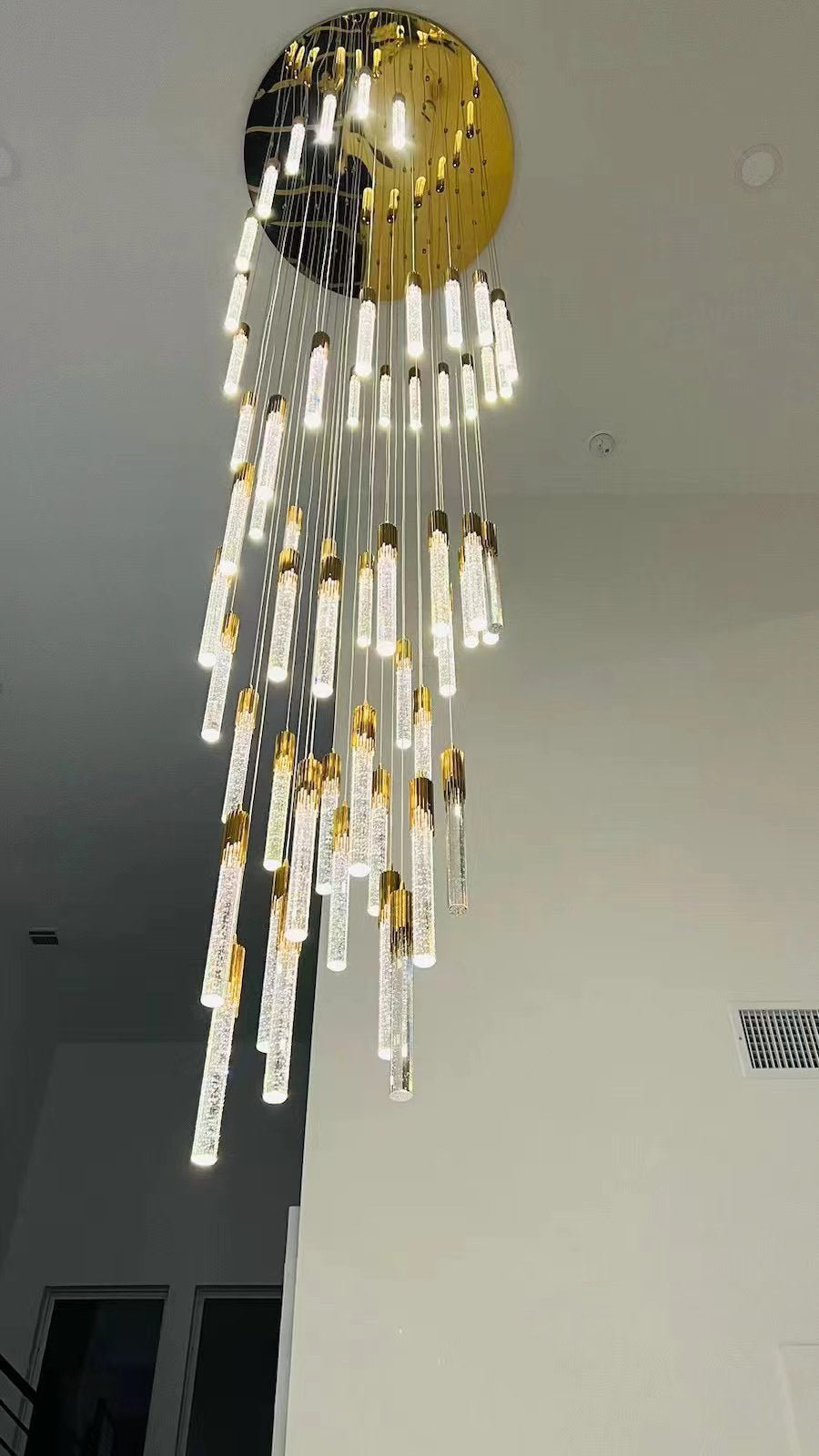 Modern Stair Light Foyer Staircase Hall Ceiling Lamps Spiral Stair Chandelier Crystal Droplight Luxury Hall Decoration Lights - 18 lights / D15.7"*H118.1"RoundWarm LightJoyfuzzy