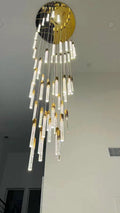 Modern Stair Light Foyer Staircase Hall Ceiling Lamps Spiral Stair Chandelier Crystal Droplight Luxury Hall Decoration Lights - 18 lights / D15.7