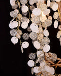 Modern Unique Artistic Flower Brass Branch Semi - flush Mount Chandelier for Living Room/ Hallway/ Entryway/ Staircase - D 35.43