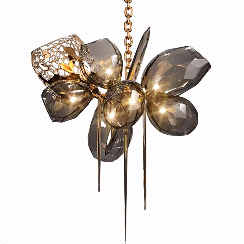 Modern Wine Glass Shape Chandelier Italian Light Luxury Light Fixture for Dining Room/Living Room - Round/D23.6"*H29.5"GoldWarm LightJoyfuzzy