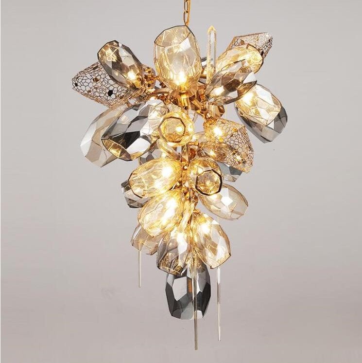 Modern Wine Glass Shape Chandelier Italian Light Luxury Light Fixture for Dining Room/Living Room - Vertical/D31.5"*H53.1"/28kgGoldWarm LightJoyfuzzy